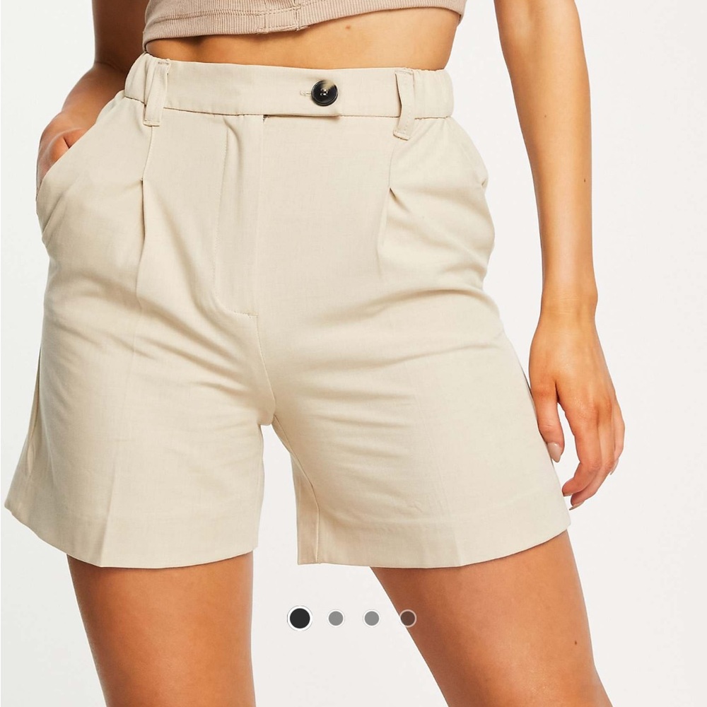 Bershka tailored shorts in camel
